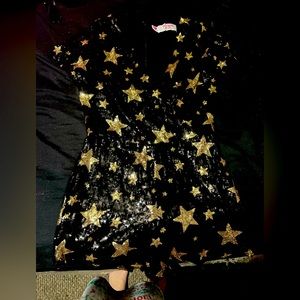 Black and gold star romper